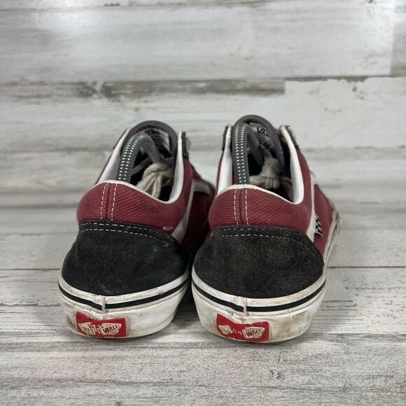 Vans Men's Skate Old Skool Asphalt Pomegranate Canvas Suede‎ Shoes Size 10 - Picture 3 of 8